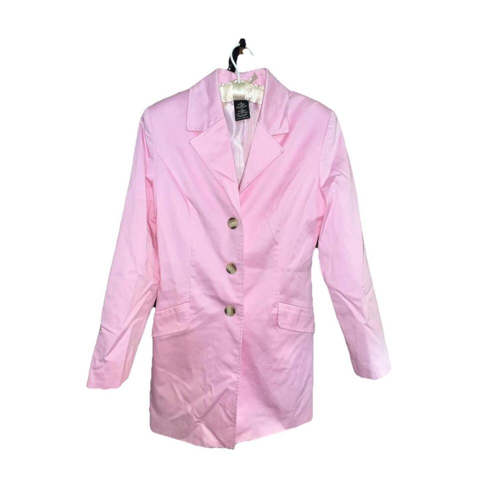 George Pink Cotton Blend Stretch Blazer Jacket Size 6 Barbiecore